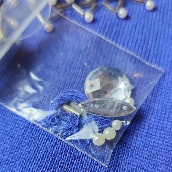 BOB MACKIE | NWT Maximalist Royal Blue Beaded Rhinestone Embellished Tunic | 1X - Picture 13 of 13